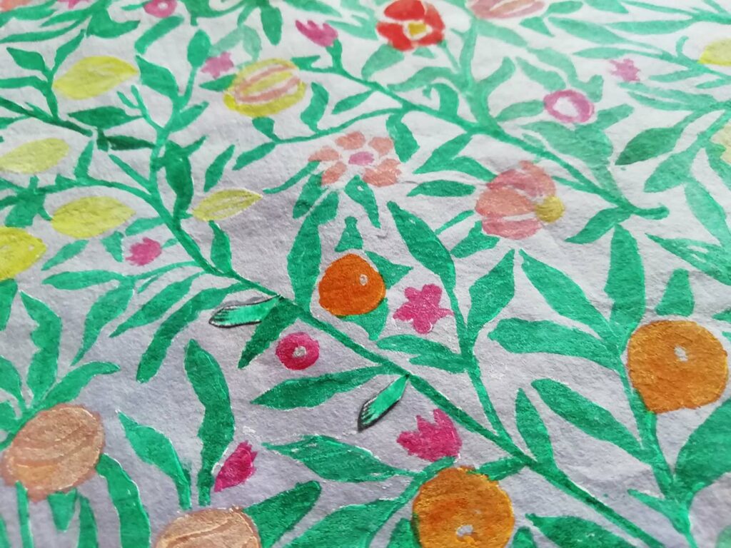 Detail of William Morris Inspired Wallpaper by Clare Hyatt