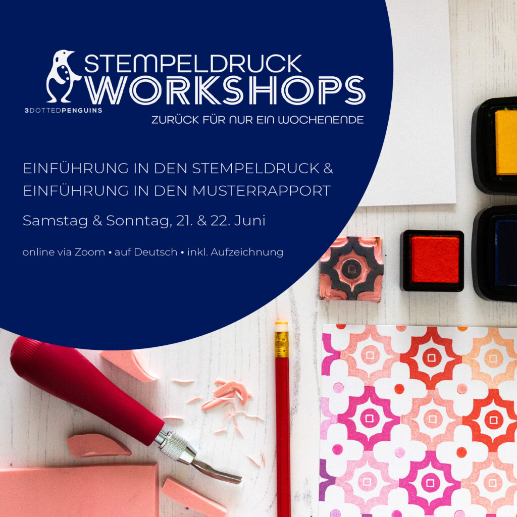 Stempeldruck workshops von 3 Dotted Penguins.
