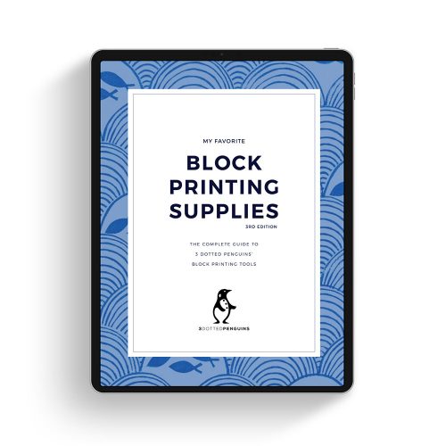 3 dotted penguins block printing supplies free mini guide